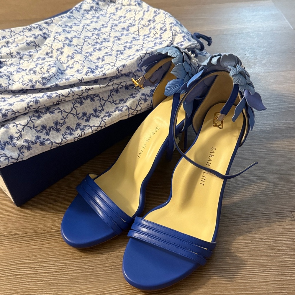 New Sarah Flint Perfect Sandal 85 in Cove Blue Nappa - Picture 7 of 10